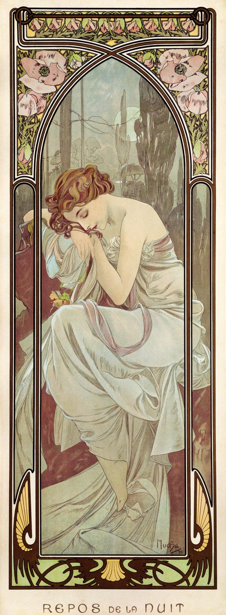 Les Heures du jour : le Repos de la nuit - Alphonse Mucha