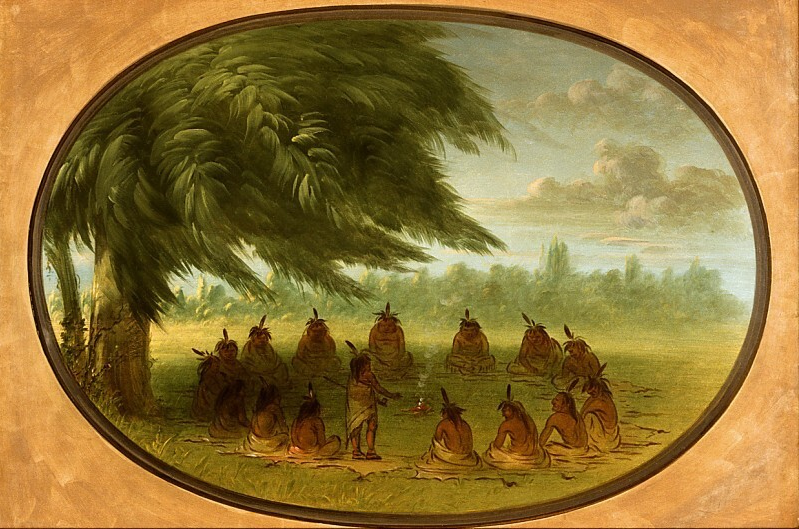 Un conseil indien - Sioux - George Catlin