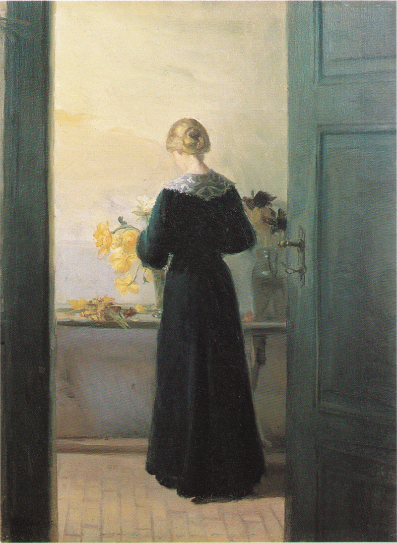 หญิงสาวจัดดอกไม้ - Anna Ancher