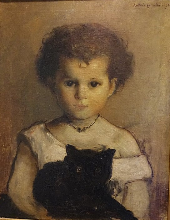 La Fillette au chat, António Carneiro, 1900