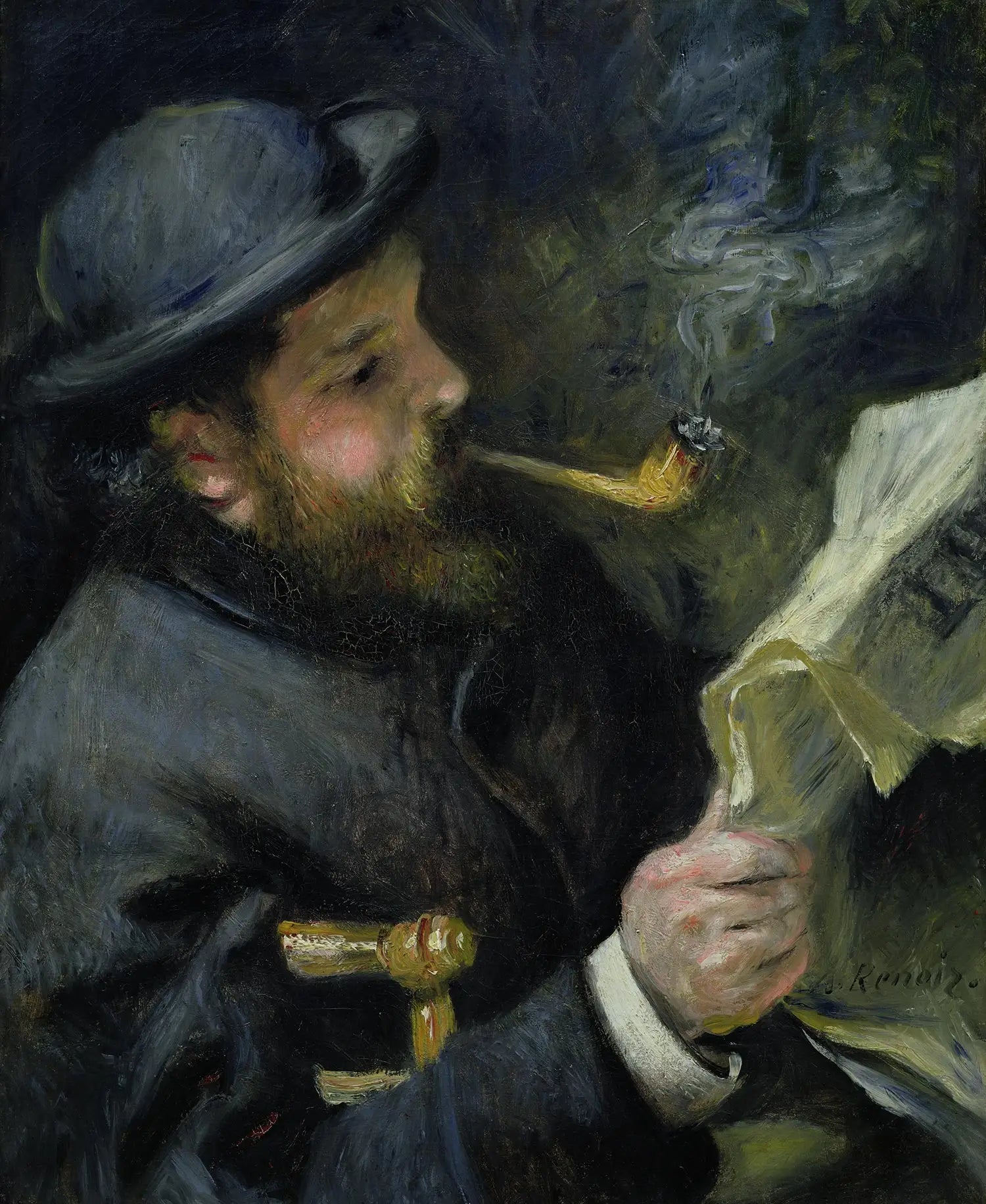 Reproduction du tableau « Claude Monet lisant - Pierre-Auguste Renoir » par Alpha Reproduction en peinture à l’huile