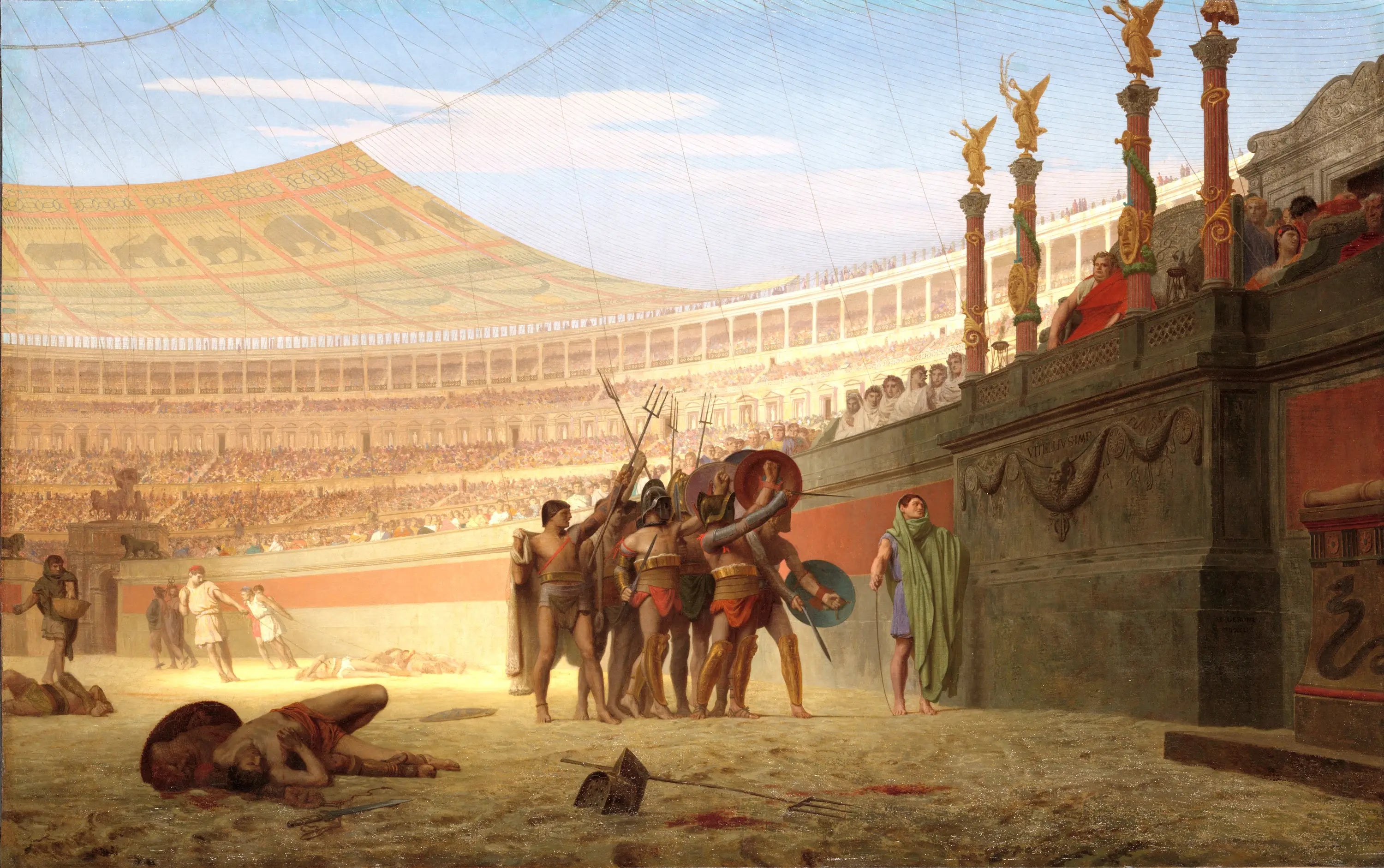 Reproduction du tableau « Ave César, morituri te salutant - Jean-Léon Gérôme » par Alpha Reproduction en peinture à l’huile
