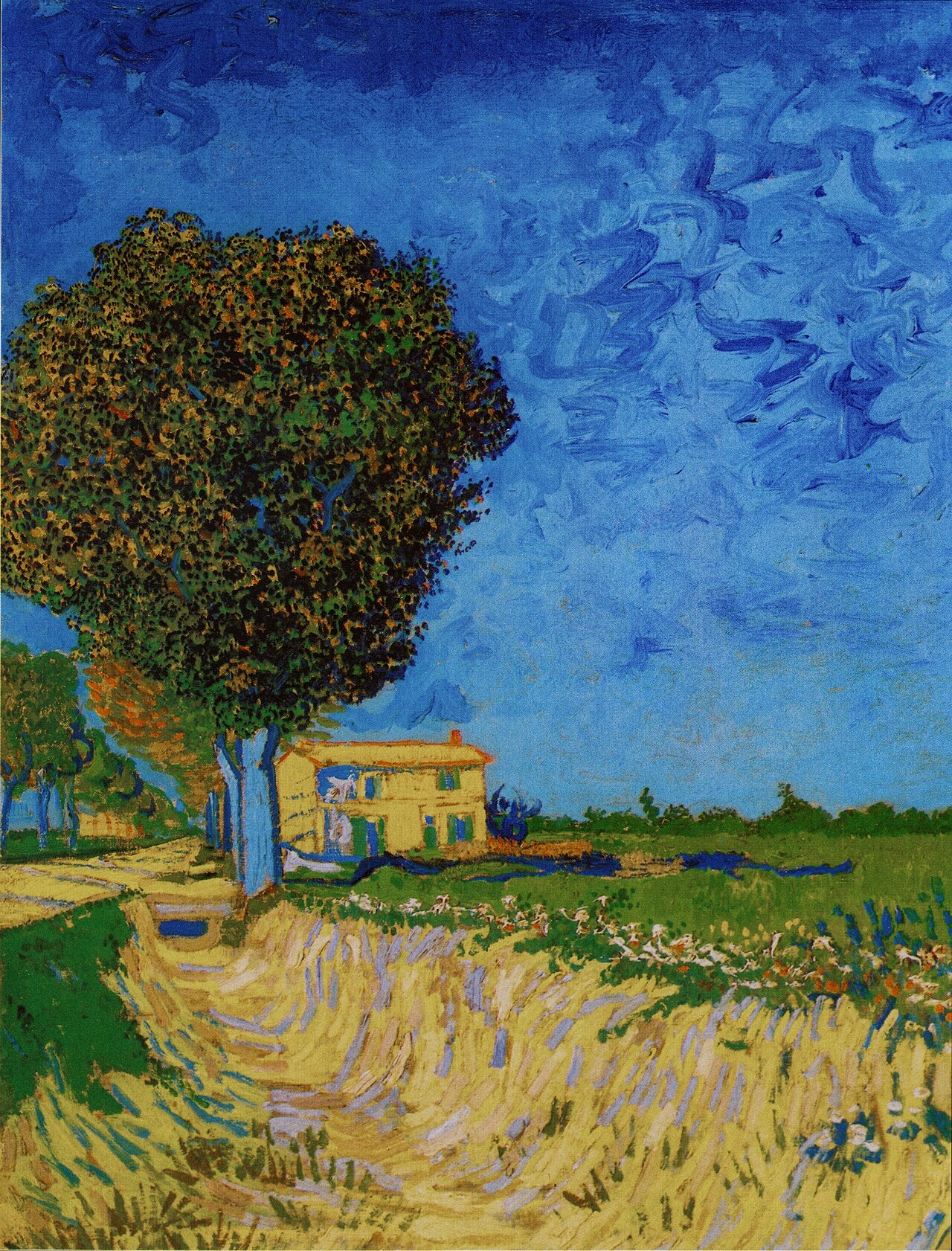 ถนนในอาร์ลกับบ้านเรือน - Vincent van Gogh