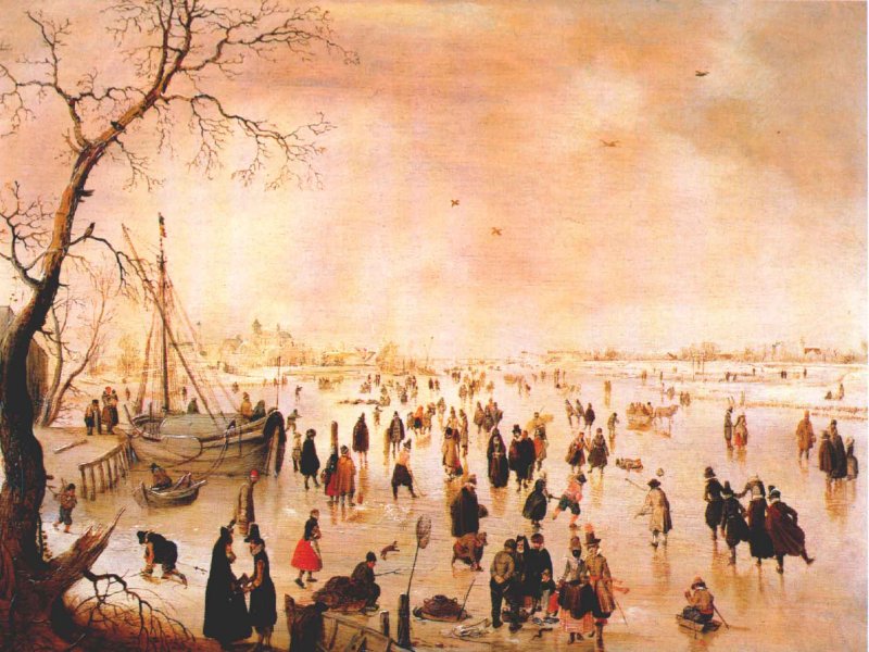 Paysage d'hiver avec patineurs sur glace - Hendrick Avercamp