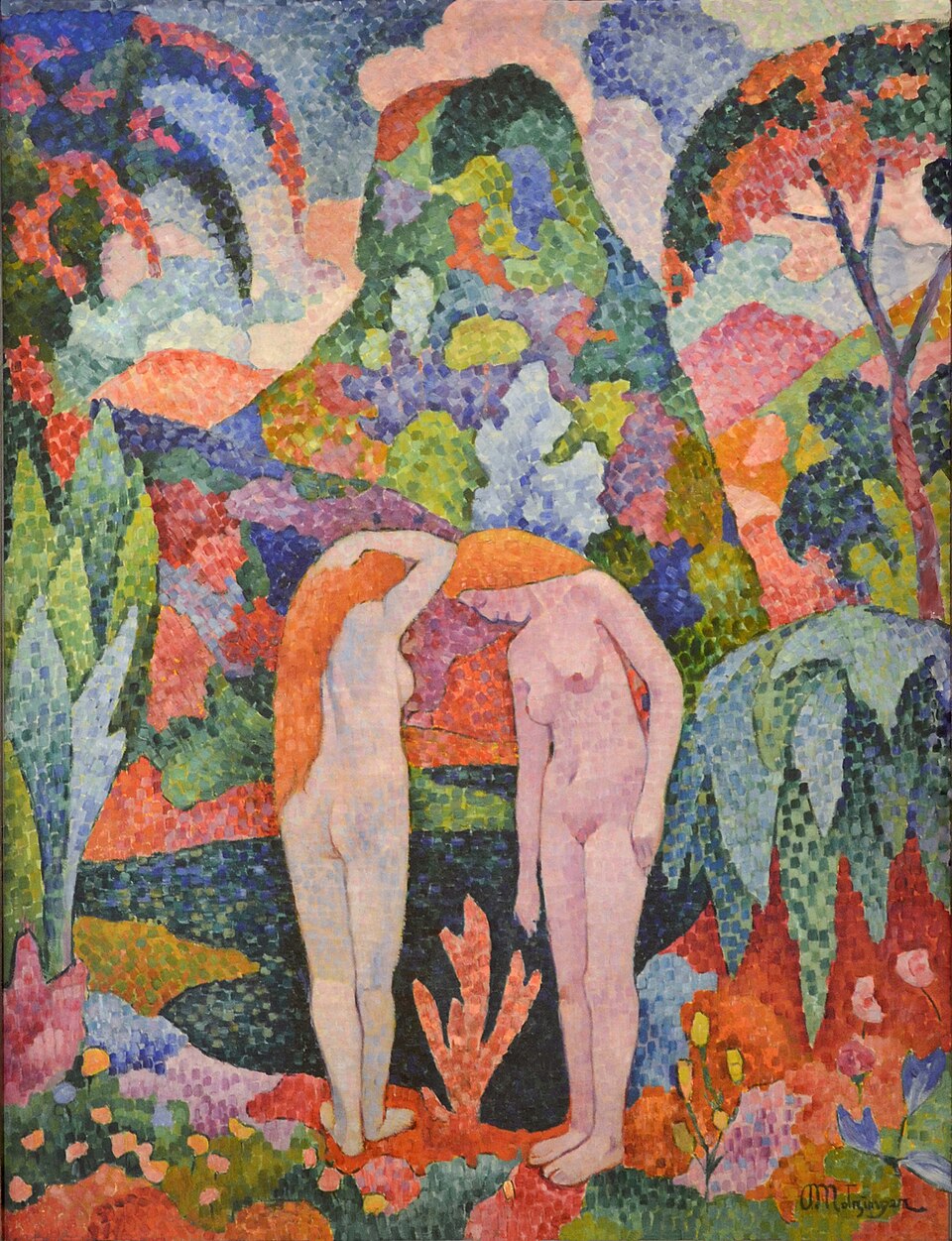 นักอาบน้ำ, สองเปลือยในสวนแปลกตา – Jean Metzinger