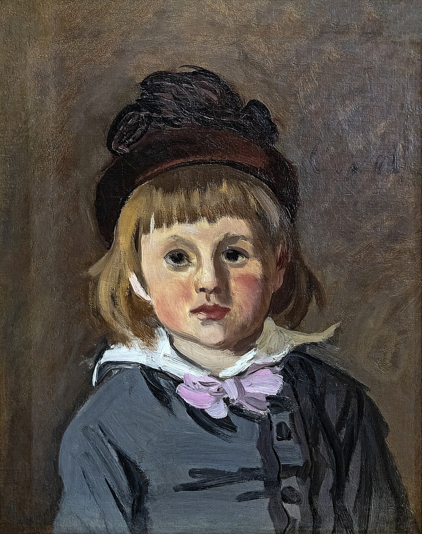 « ภาพเหมือนฌอง โมเนต์ ใส่หมวกมีพู่ » – Claude Monet (1869)