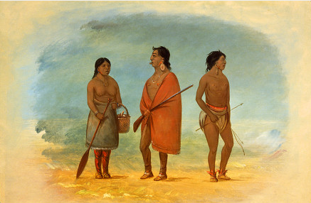 Le chef Botocudo, sa femme et un jeune homme - George Catlin