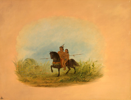 Mariés à cheval - Connibo - George Catlin