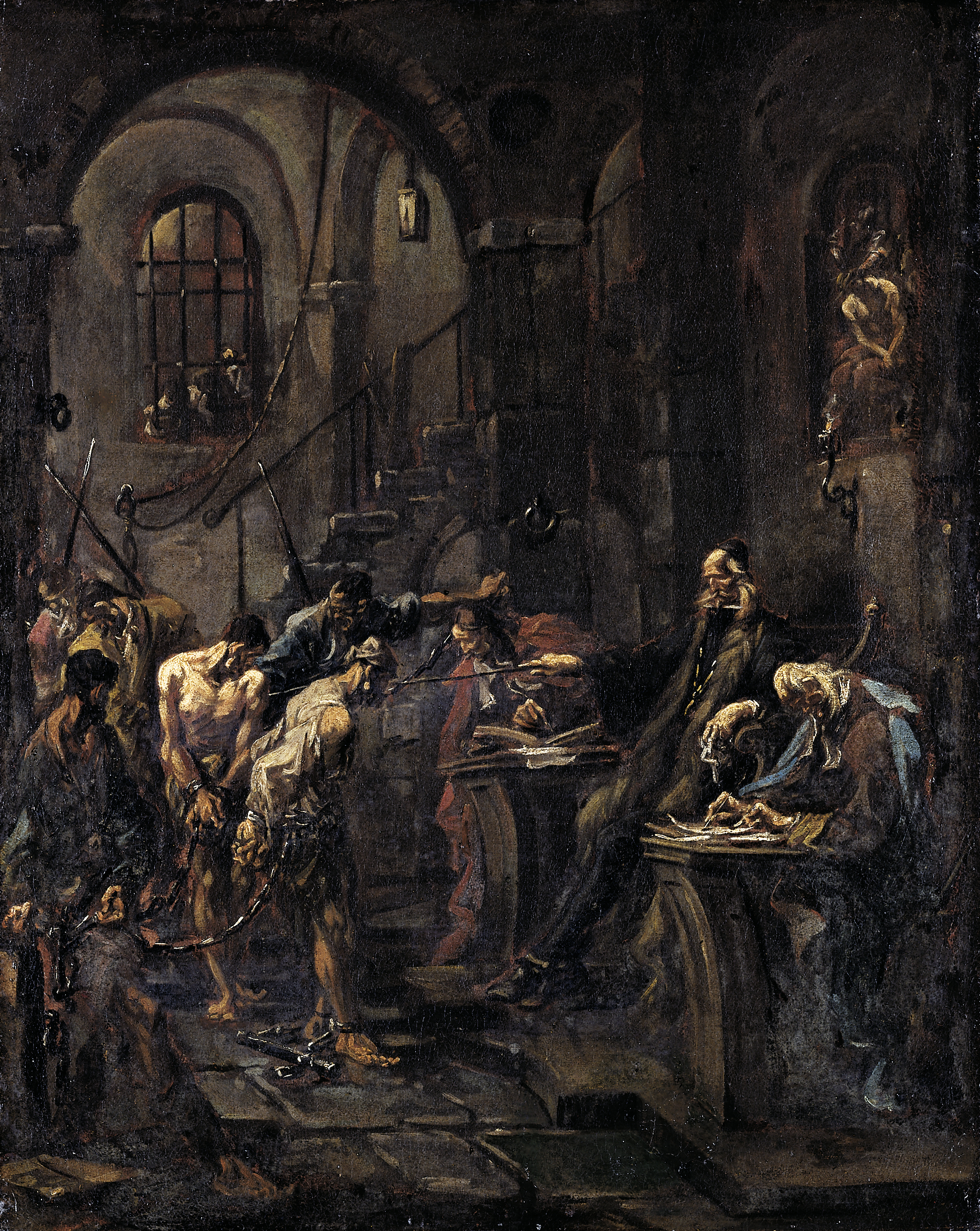 Interrogatoire brutal - Alessandro Magnasco image 1 copie de tableau peinte à la main