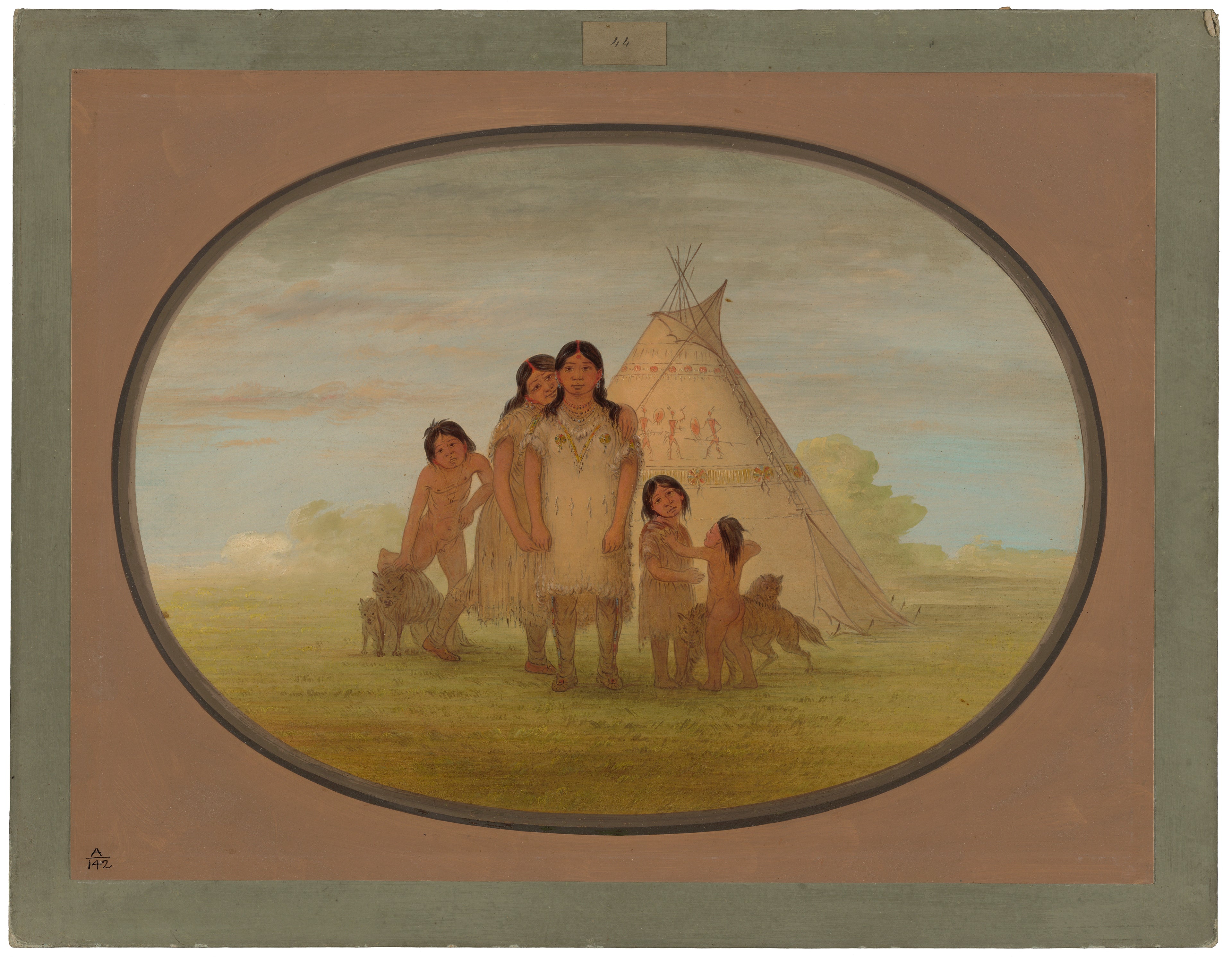 Les enfants et le wigwam du chef Camanchee - George Catlin