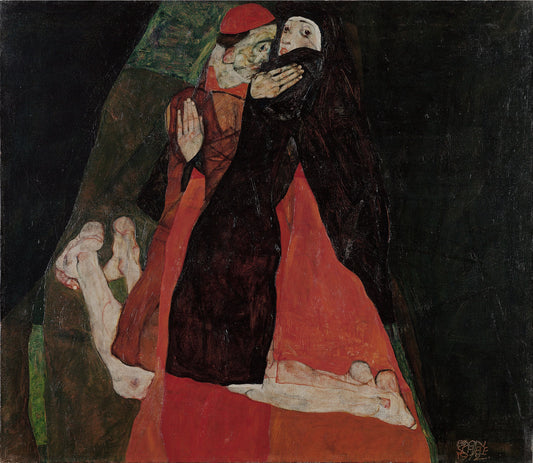 🔴 พระคาร์ดินัลและแม่ชี (การสัมผัส) – Egon Schiele (1912)