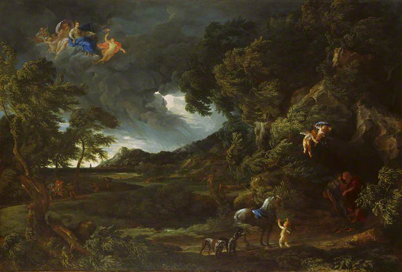Paysage avec l'union de Didon et Énée - Carlo Maratta