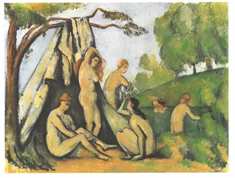 หญิงสาวอาบน้ำหน้าม่าน - Paul Cézanne