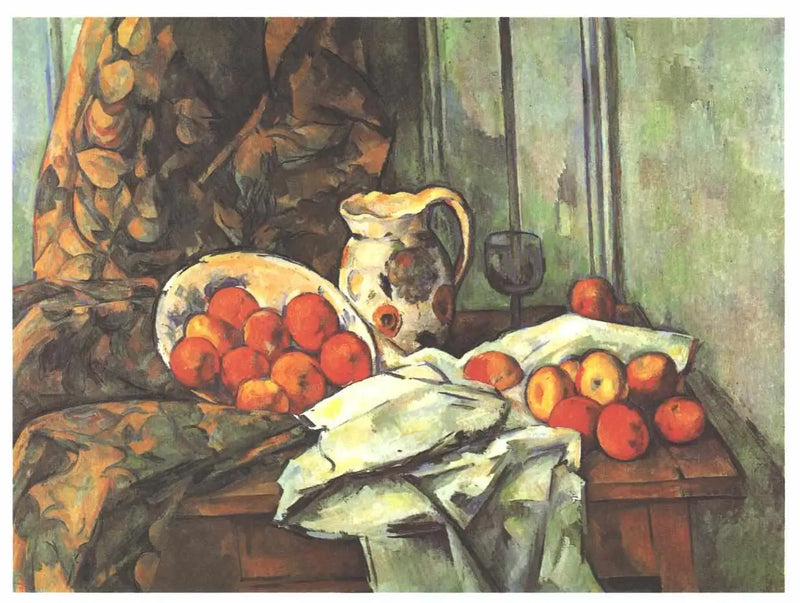แอปเปิ้ลและเหยือกบนโต๊ะ - Paul Cézanne