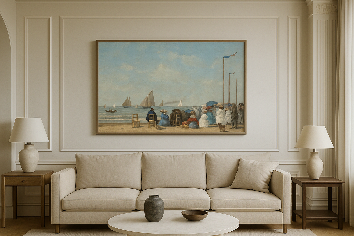 🏖️ ฉากชายหาดที่ทรูวิลล์ – Eugène Boudin (1863)