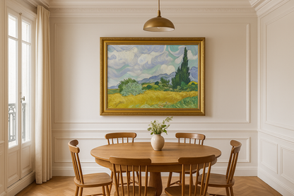 🖼️ ทุ่งข้าวสาลีกับต้นไซเปรส – Vincent van Gogh (1889)
