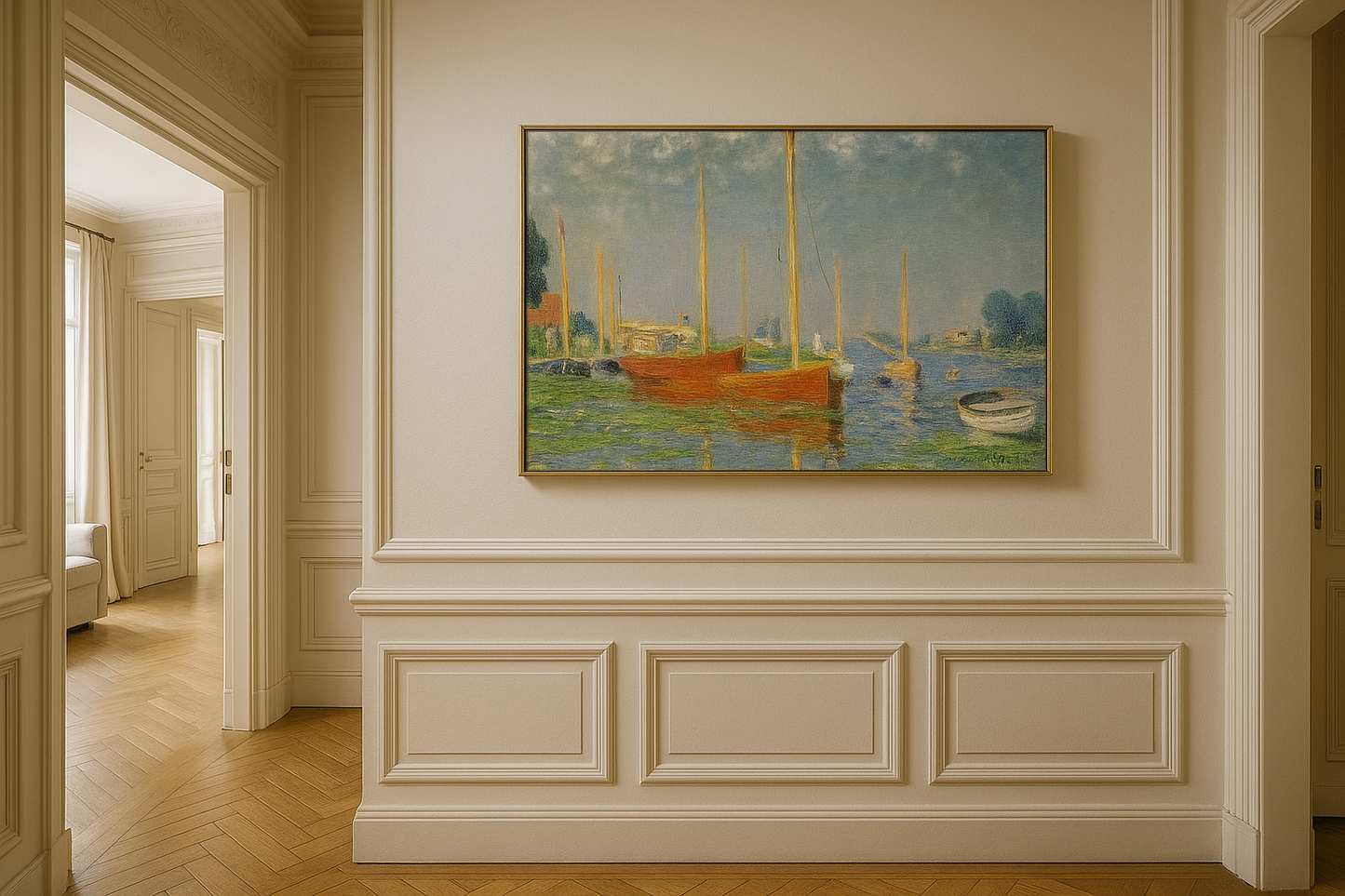 🎨 เรือสีแดงที่อาร์ฌ็องเตย – Claude Monet, ประมาณปี 1875