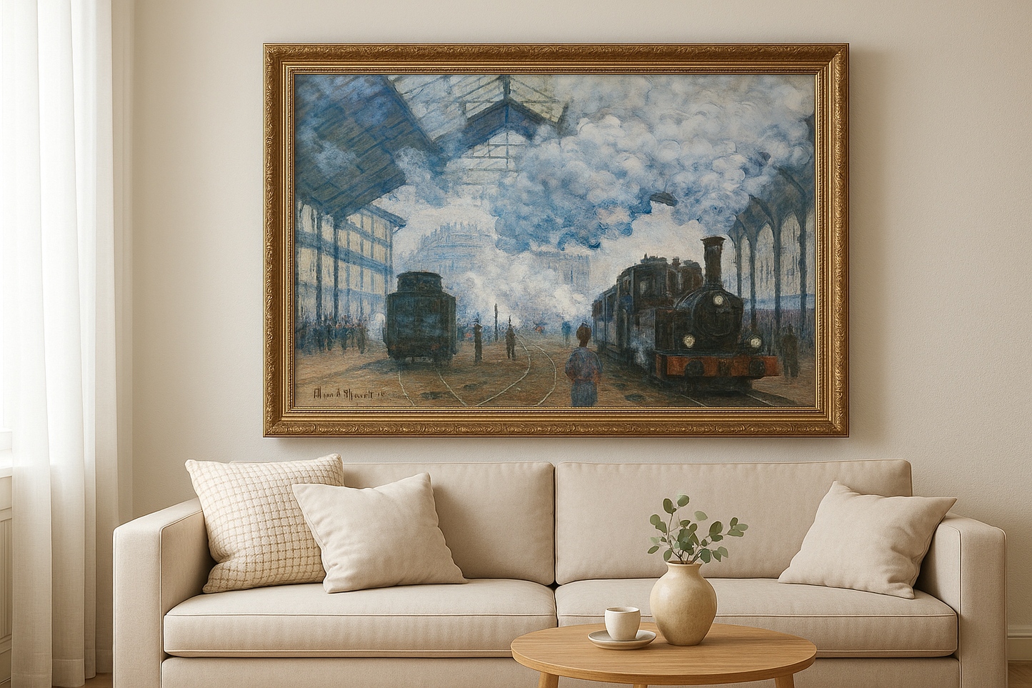 สถานีรถไฟ Saint-Lazare, การมาถึงของรถไฟ – Claude Monet, 1877