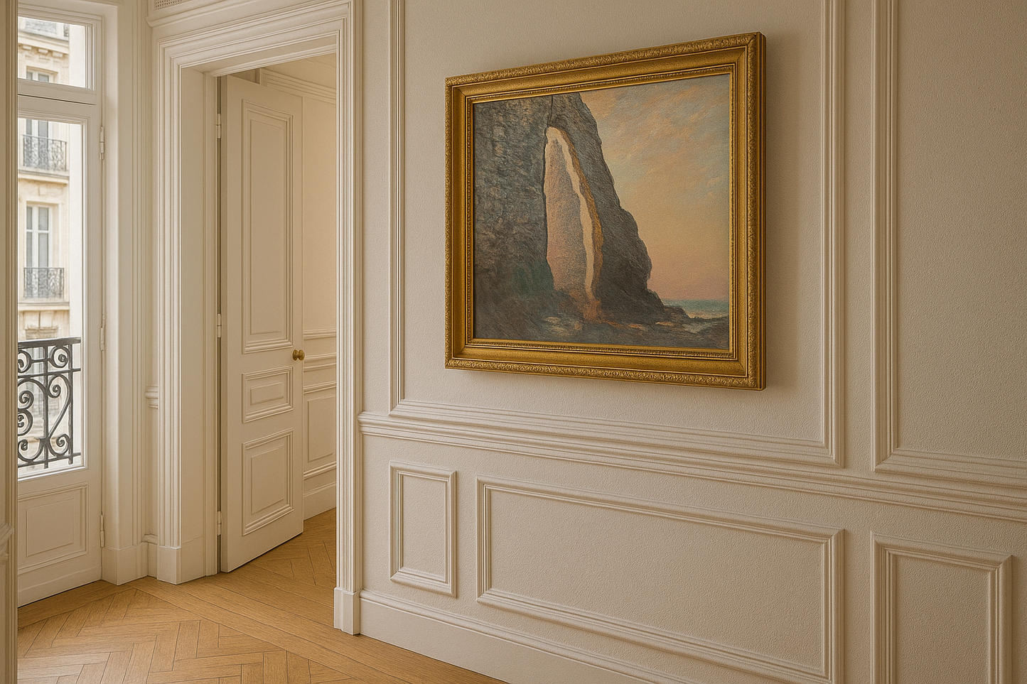 🖼️ เข็มทิศที่มองผ่านประตูอาวาล – Claude Monet (1885–1886)