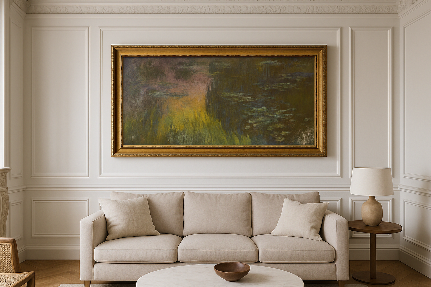 Nymphéas, พระอาทิตย์ตก – Claude Monet (ประมาณ 1915–1920)