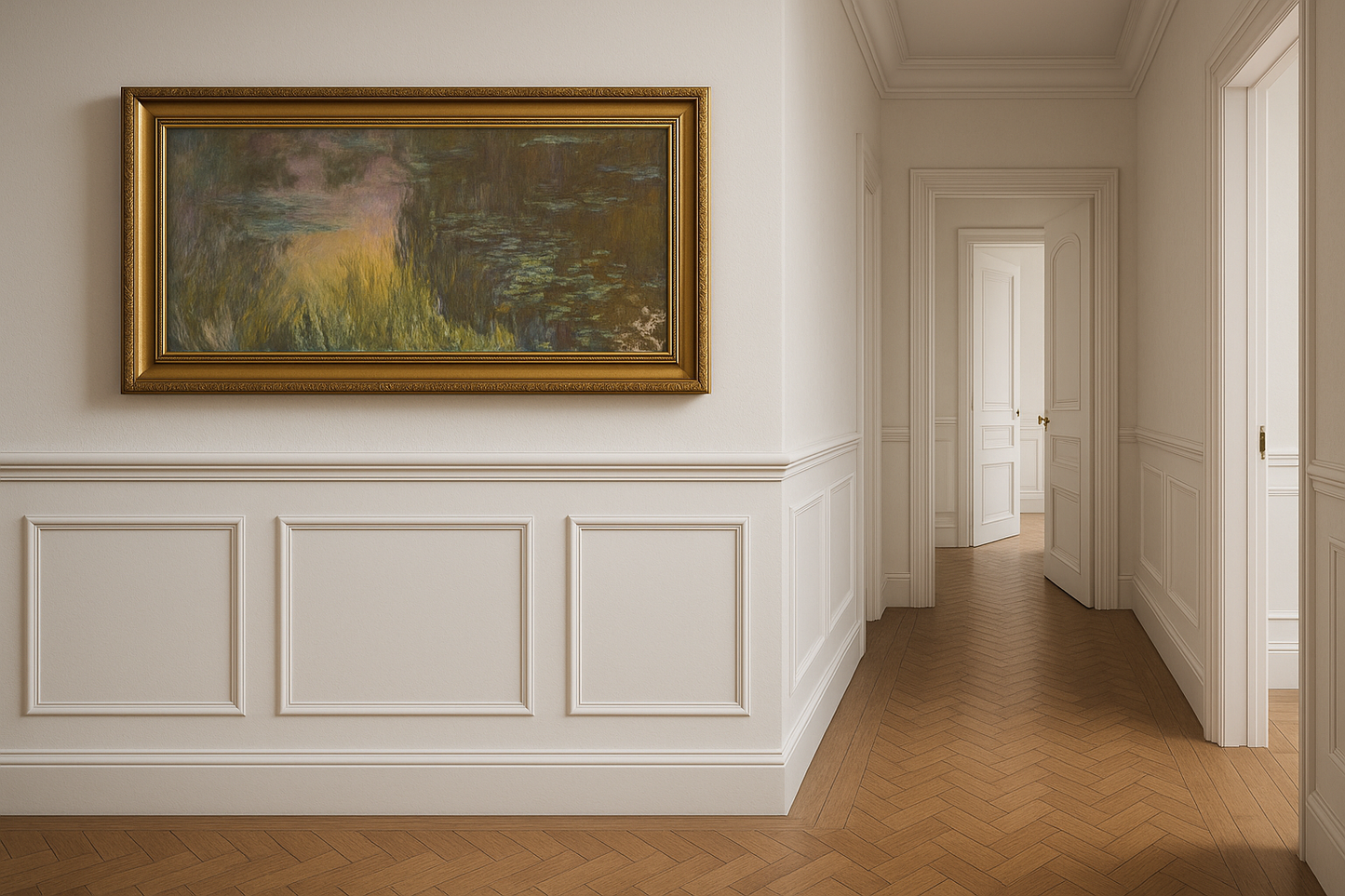 Nymphéas, พระอาทิตย์ตก – Claude Monet (ประมาณ 1915–1920)