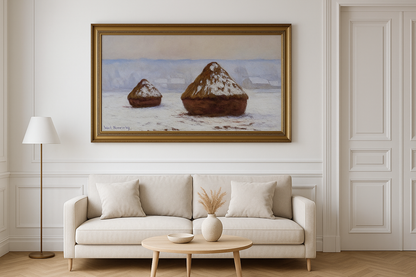 Meules, effet de neige ของ Claude Monet