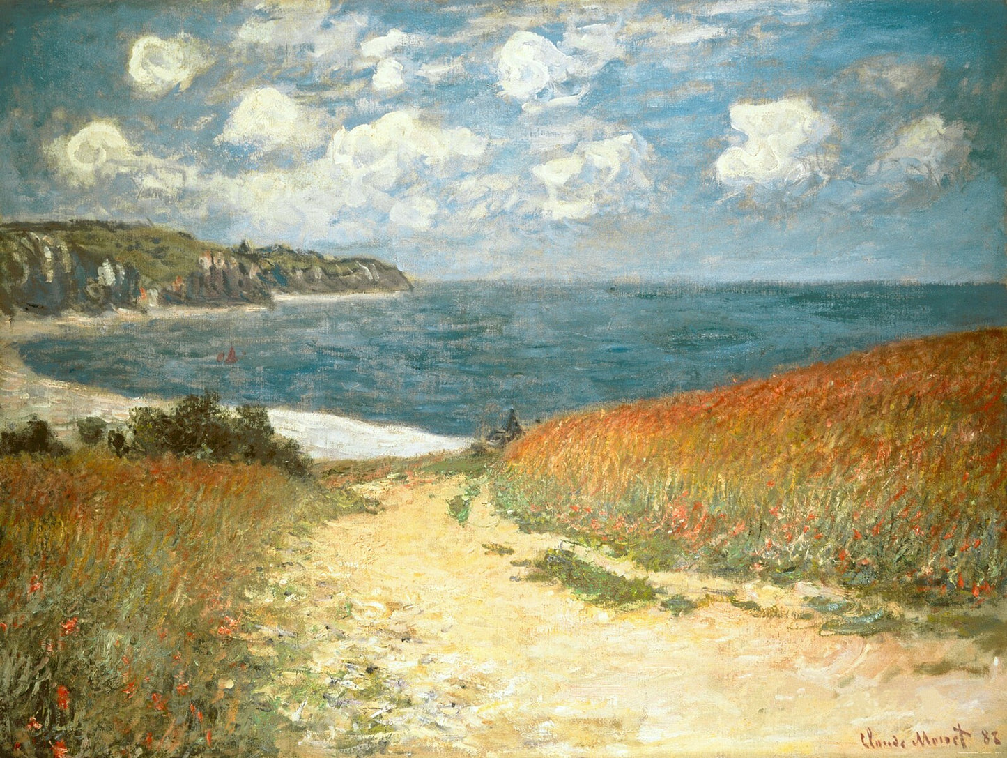 🌾 ทางเดินในทุ่งข้าวสาลีที่ Pourville – Claude Monet (1882)