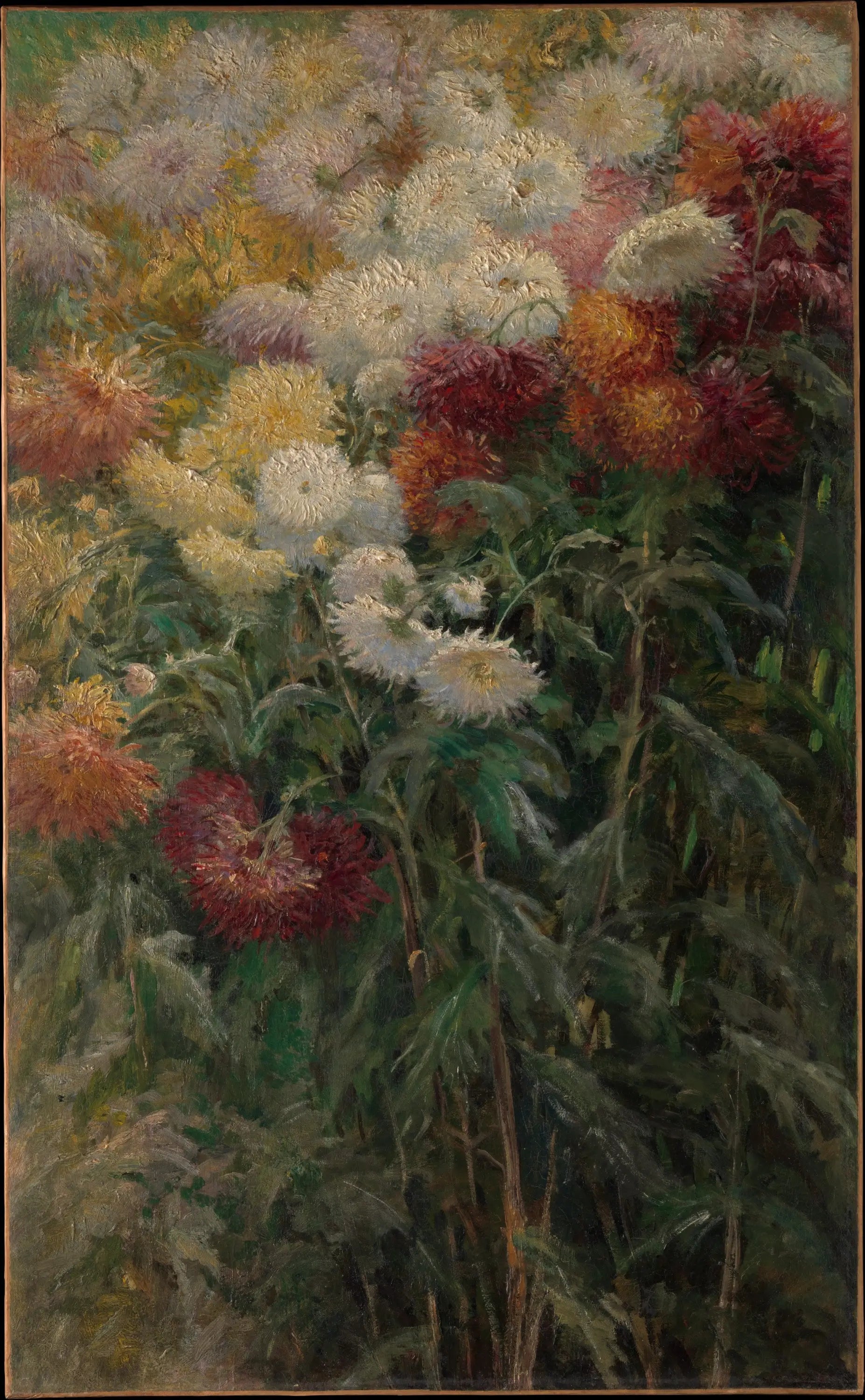 Reproduction du tableau « Chrysanthèmes au jardin du Petit Gennevilliers - Gustave Caillebotte » par Alpha Reproduction en peinture à l’huile