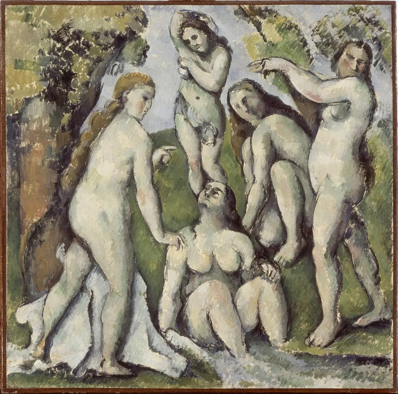 หญิงสาวห้าคนในอ่างอาบน้ำ - Paul Cézanne
