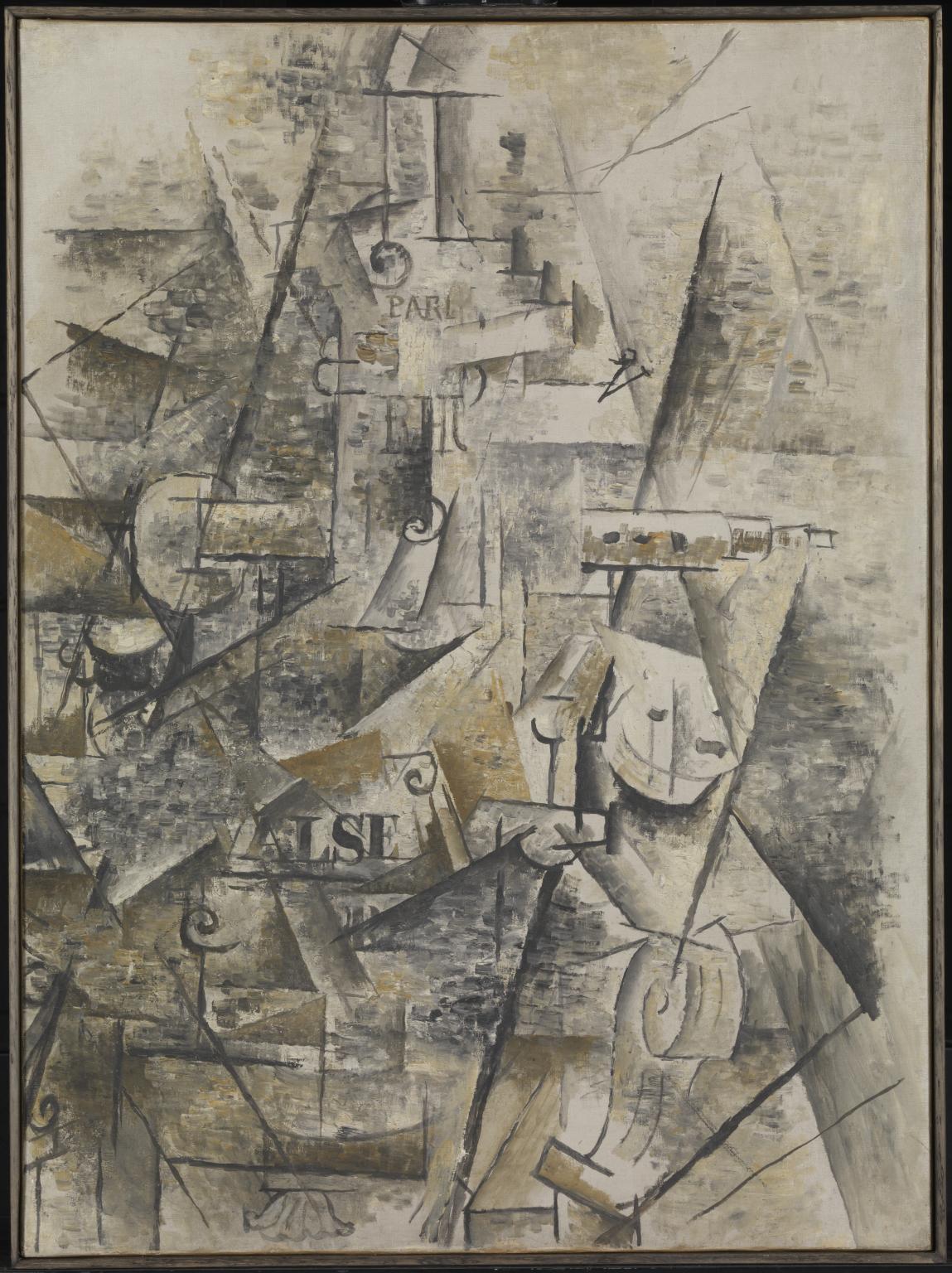 แคลริเน็ตและขวดรัมบนเตาผิง – Juan Gris (1911–1912)