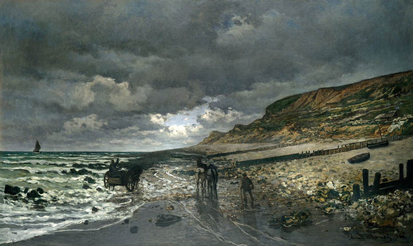 🌫️ La Pointe de la Hève ในช่วงน้ำลง Claude Monet (1865)
