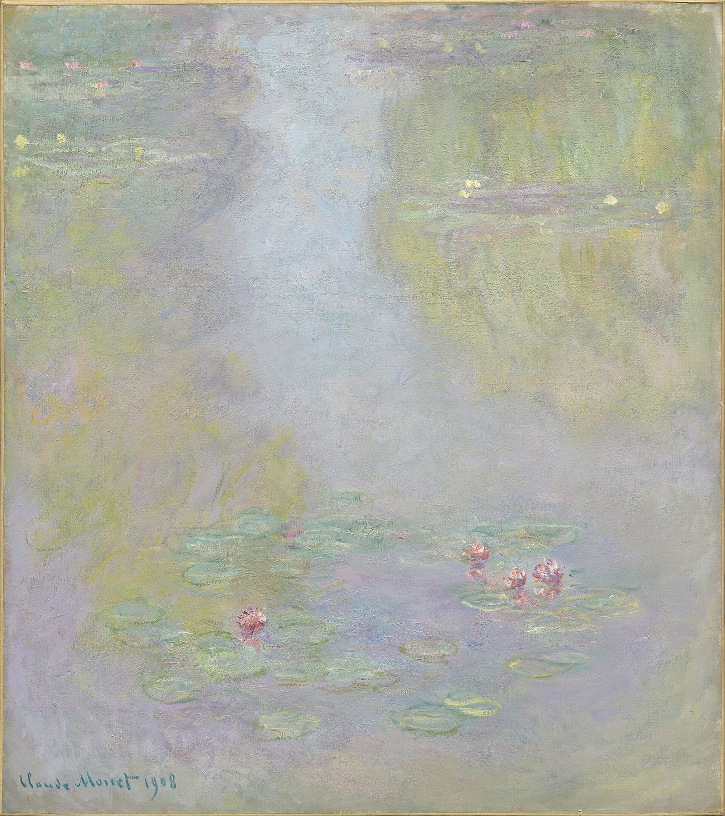 🎨 ดอกบัวสาย – หมอกและความนุ่มนวล, Claude Monet, 1908