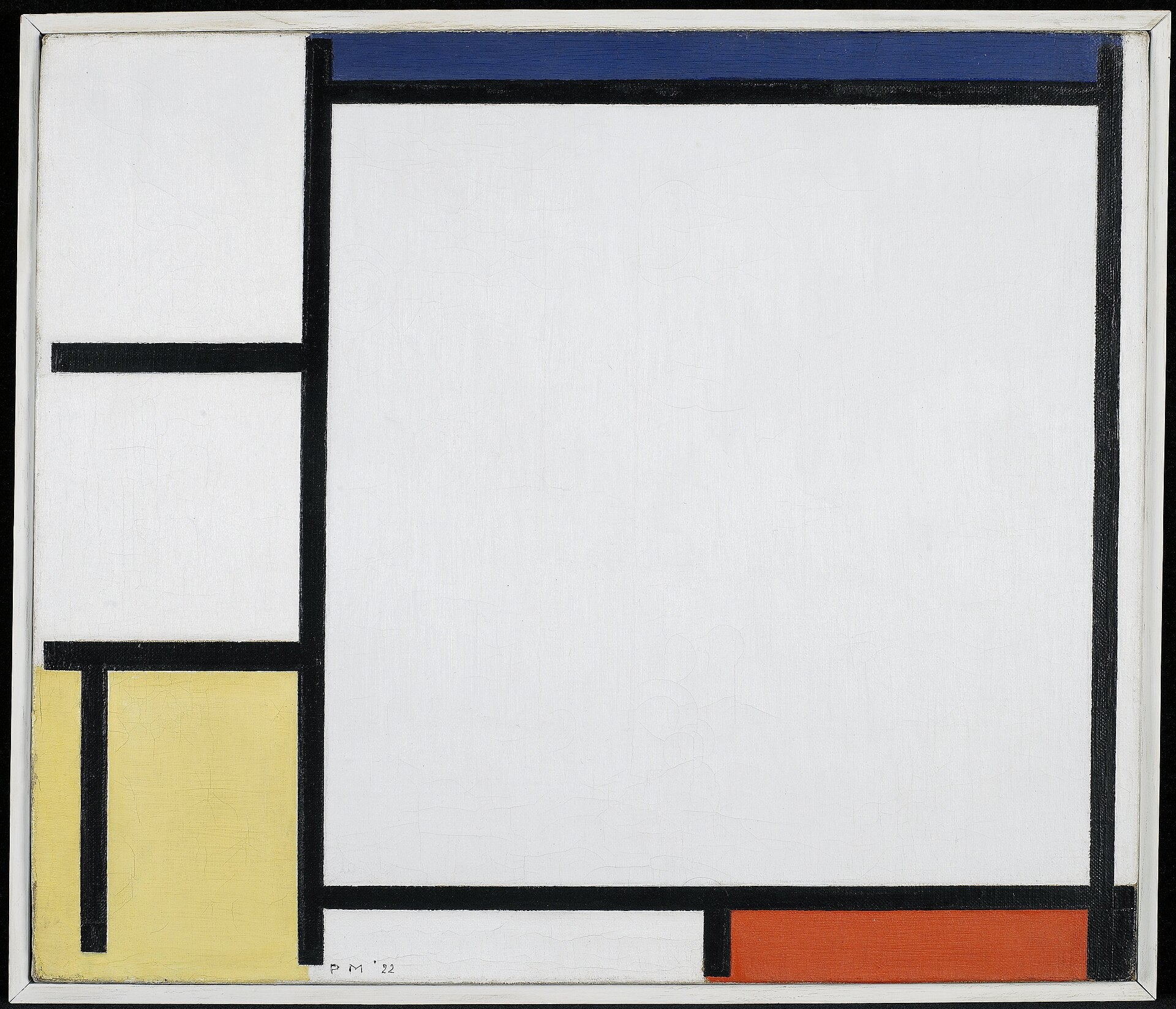 การจัดองค์ประกอบด้วยสีน้ำเงิน สีแดง สีเหลือง และสีดำ - Piet Mondrian