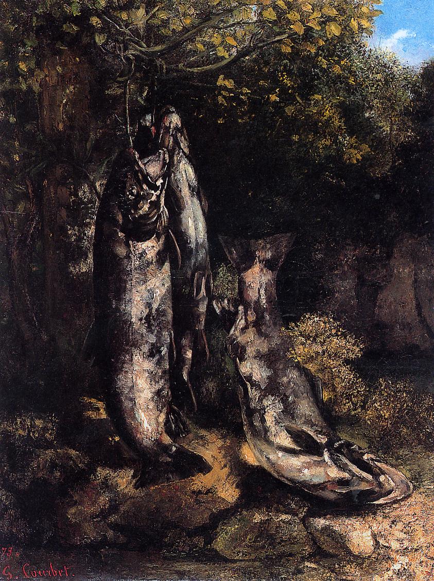 Les trois truites de la Loue - Gustave Courbet