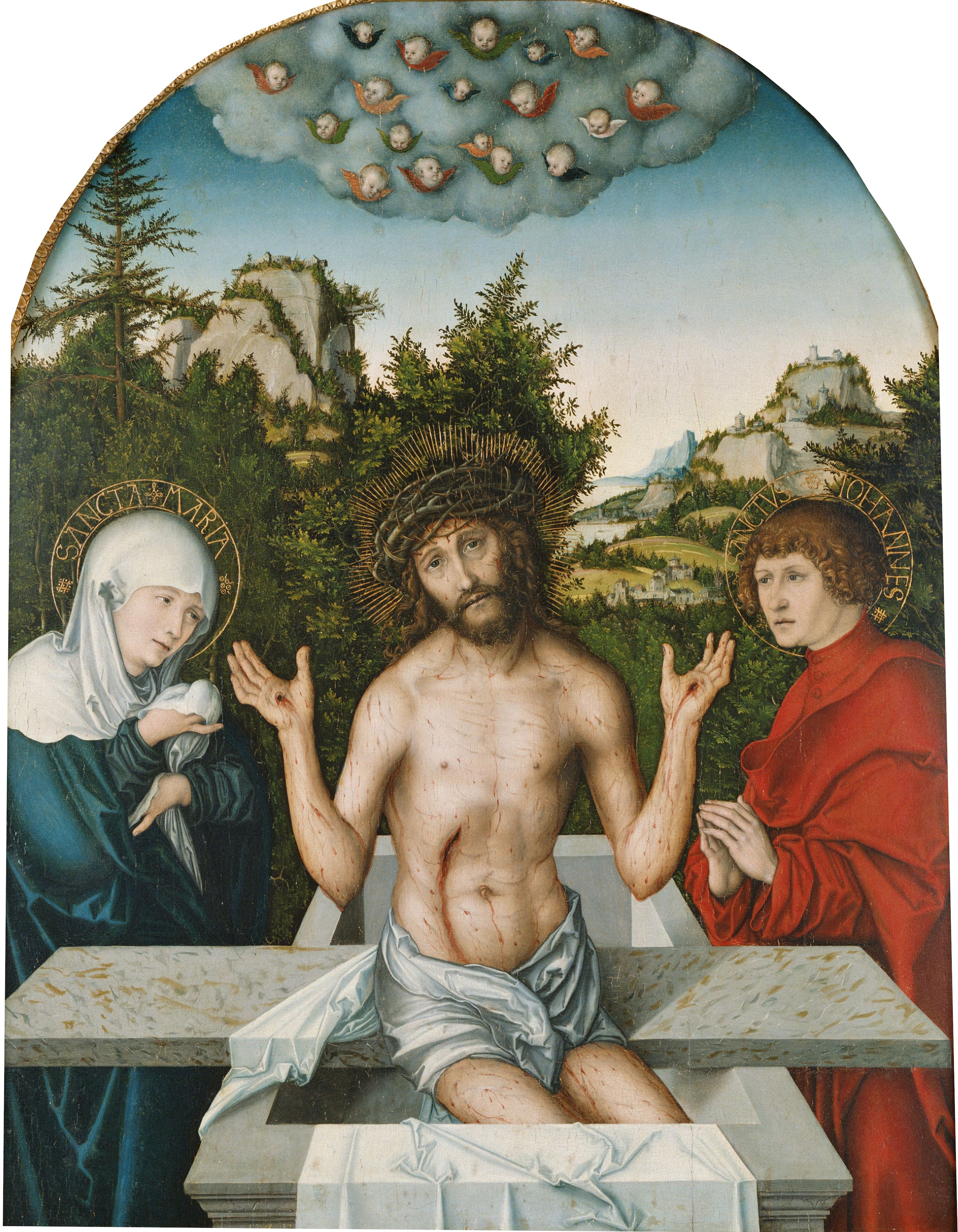 Retable de Pfirtscher : Le Christ en homme de douleur - Lucas Cranach the Elder