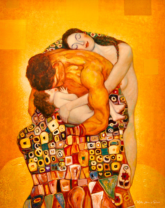 👨‍👩‍👧 การโอบกอดของครอบครัว – ได้รับแรงบันดาลใจจาก Gustav Klimt (ผลงานคอลลาจที่สร้างโดยแฟน ๆ)