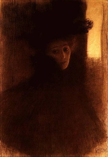 🎩 สตรีผู้สวมผ้าคลุมและหมวก – Gustav Klimt (ประมาณปี 1897-1898)