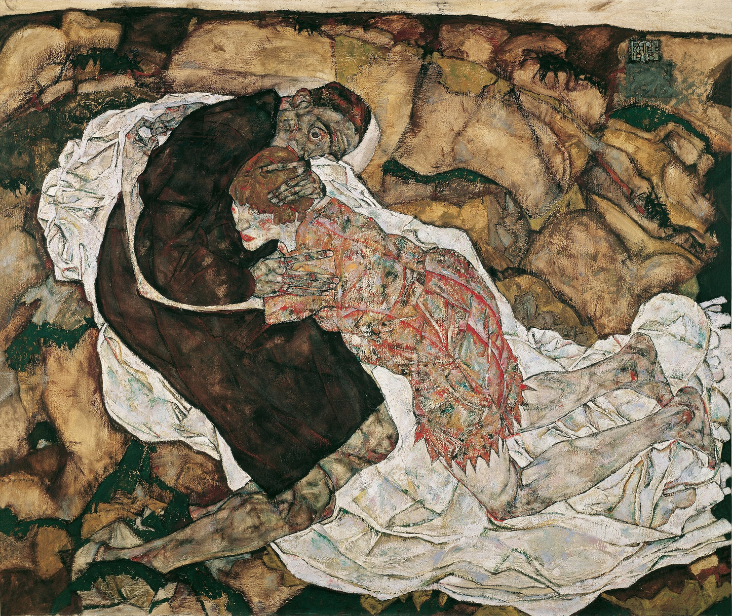 🖤 ความตายและหญิงสาว – Egon Schiele (1915)