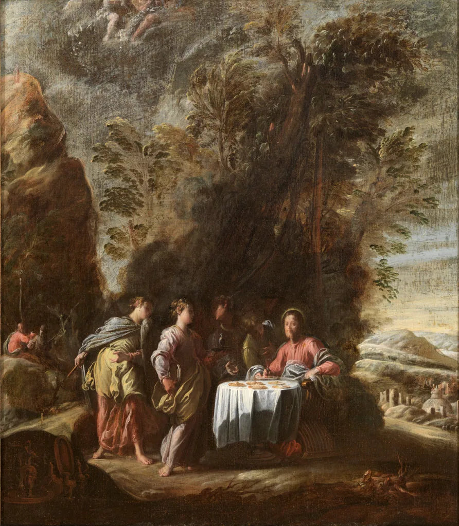 Le Christ servi par les anges - Domenico Fetti image 1 copie de tableau peinte à la main