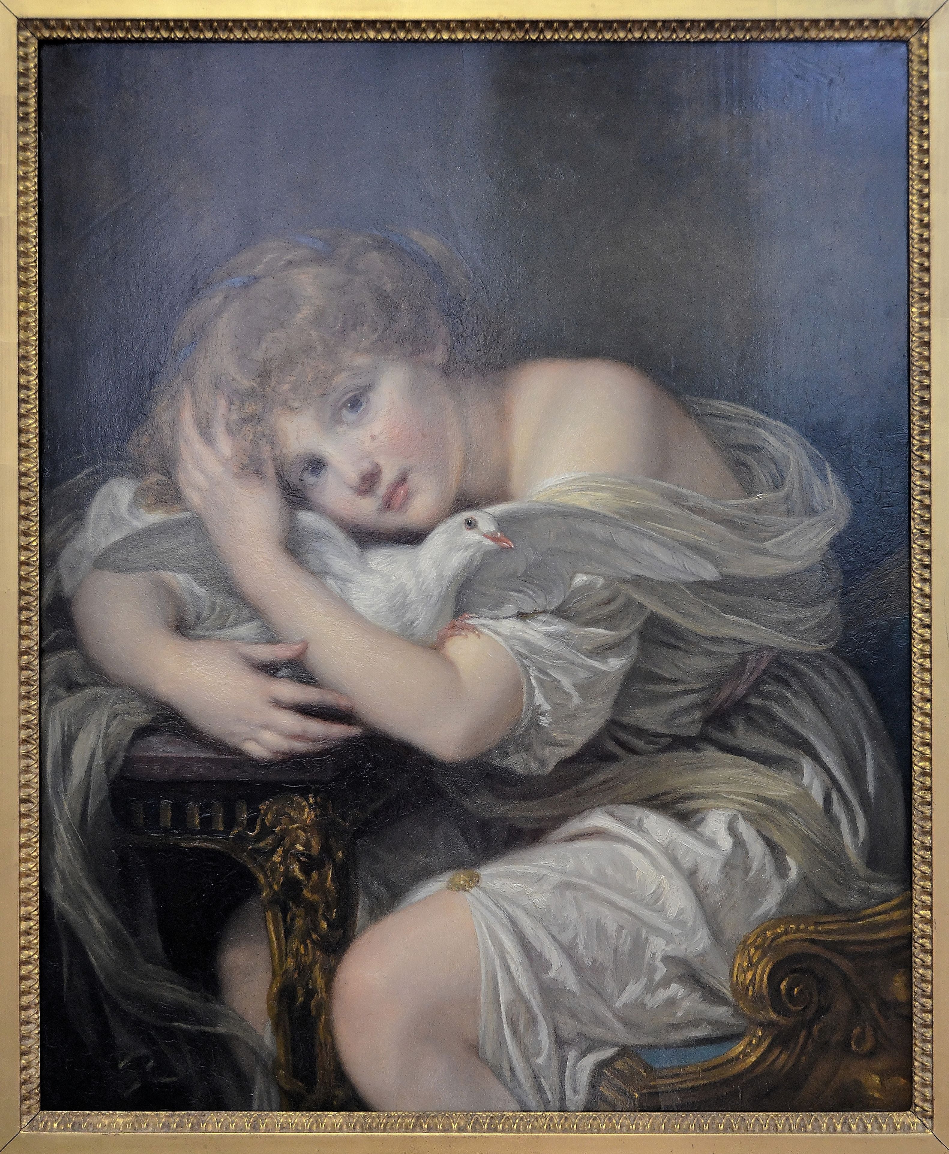 Jeune fille à la colombe - Jean-Baptiste Greuze - Alpha Reproduction