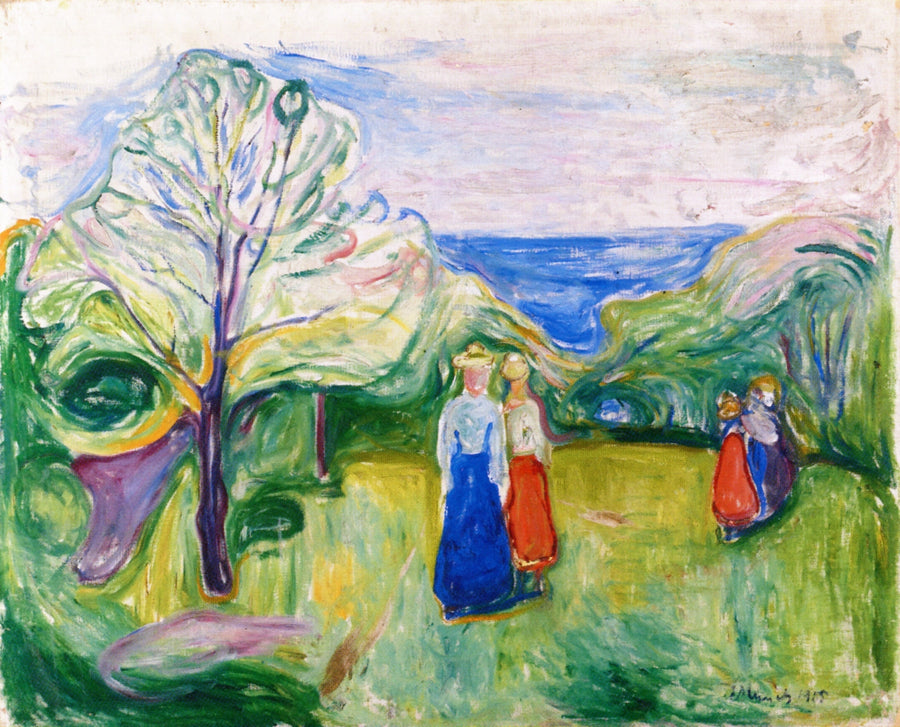 Cerisier en fleurs and Young Girls in the Garden – Edvard Munch