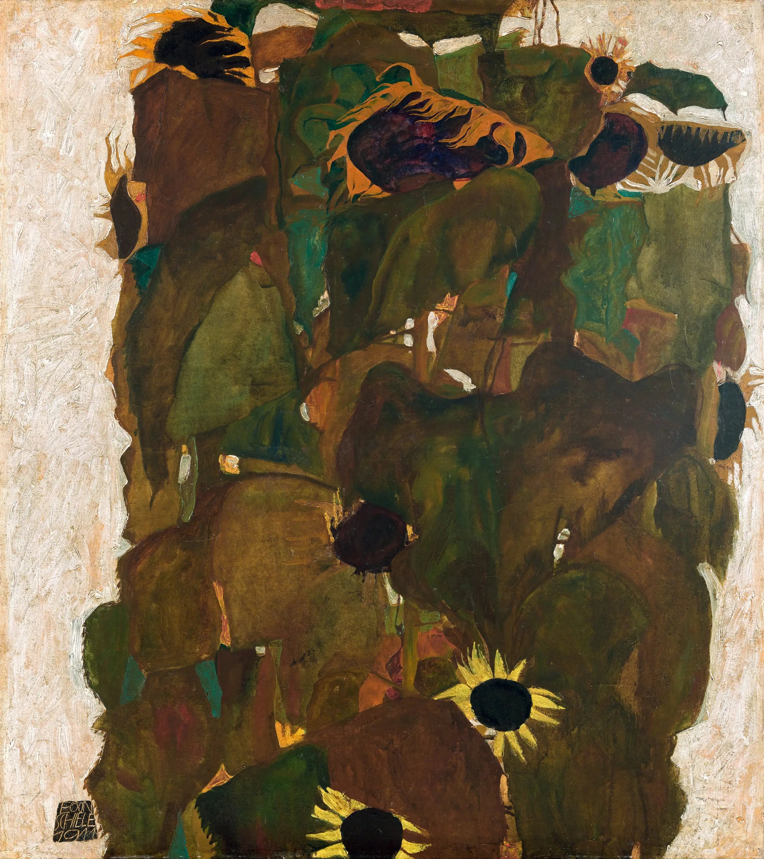 Reproduction du tableau « Tournesols I - Egon Schiele » par Alpha Reproduction en peinture à l’huile