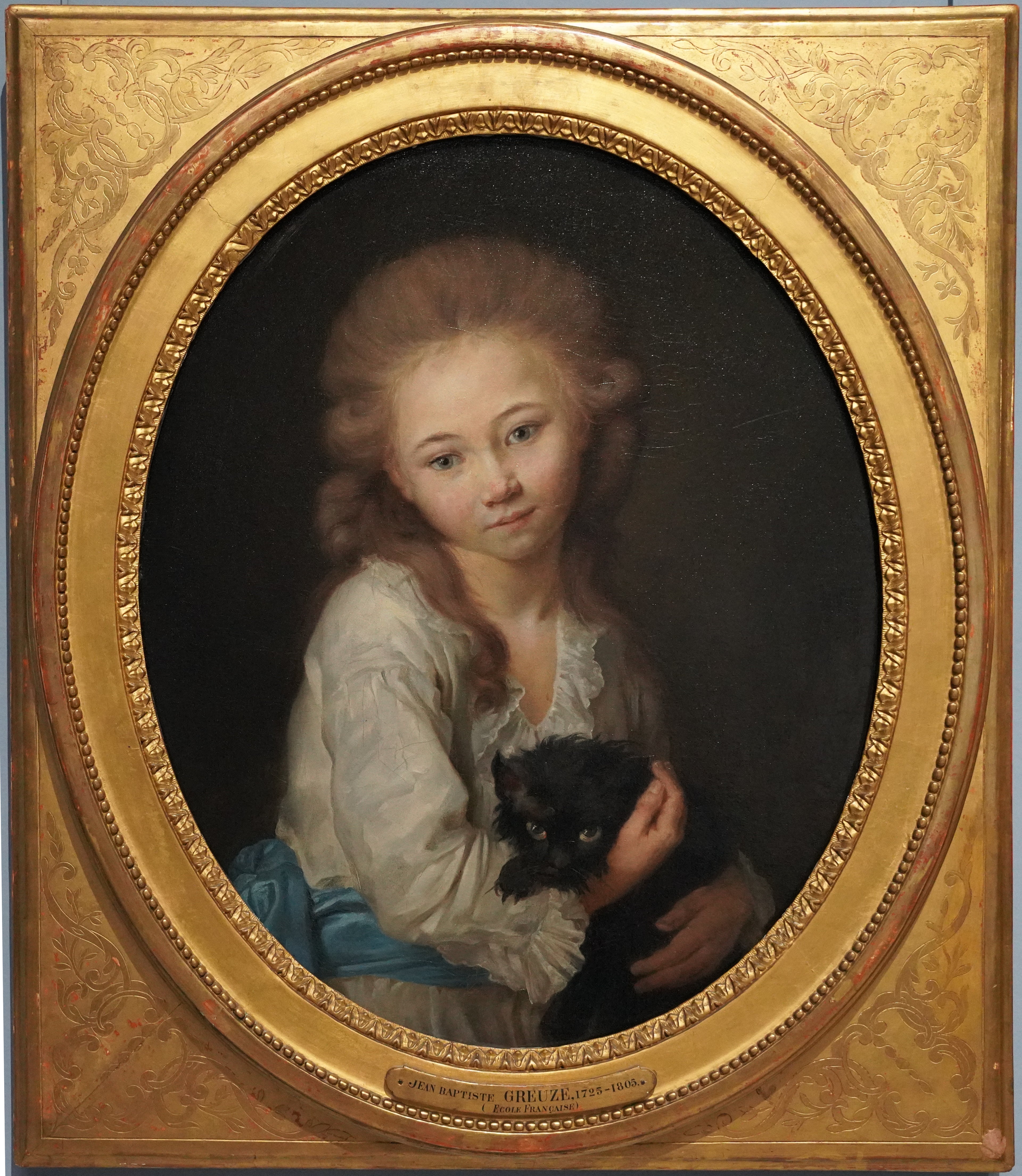 Portrait d’Esprit de Baculard d’Arnaud avec un chat - Jean-Baptiste Greuze - Alpha Reproduction