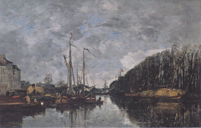 Reproduction du tableau « Canal de l'Allée-Verte, Bruxelles - Eugène Boudin » par Alpha Reproduction en peinture à l’huile