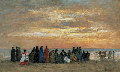 Reproduction du tableau « Figures à la plage de Trouville - Eugène Boudin » par Alpha Reproduction en peinture à l’huile