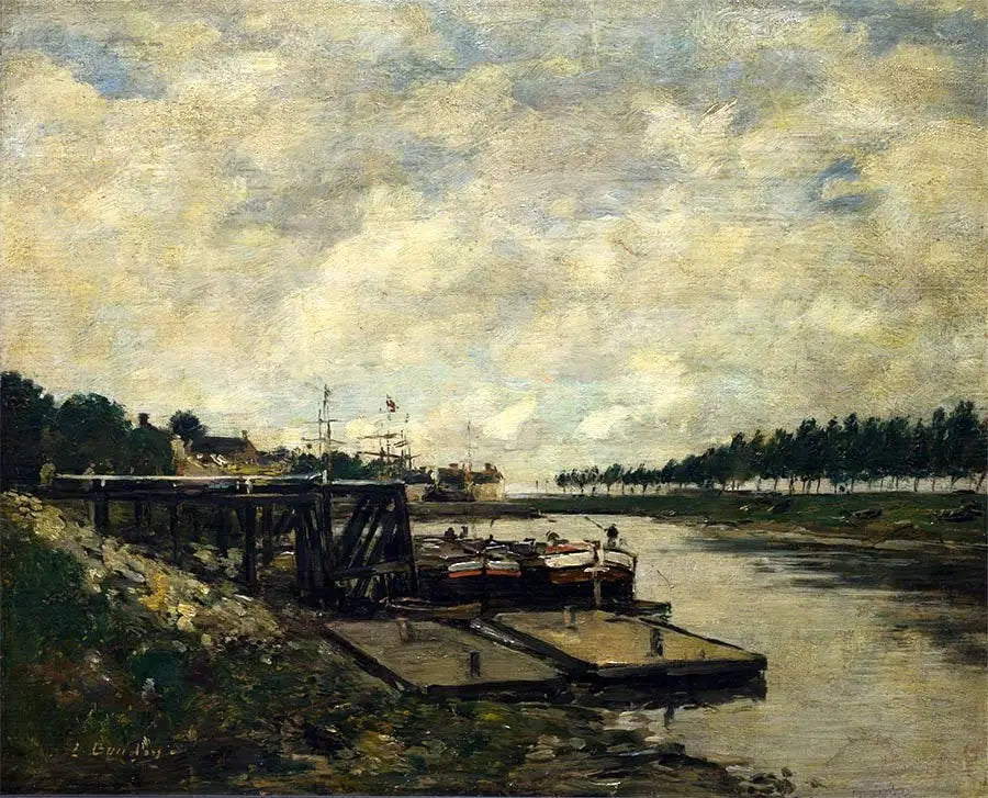 Reproduction du tableau « Paysage fluvial - Eugène Boudin » par Alpha Reproduction en peinture à l’huile