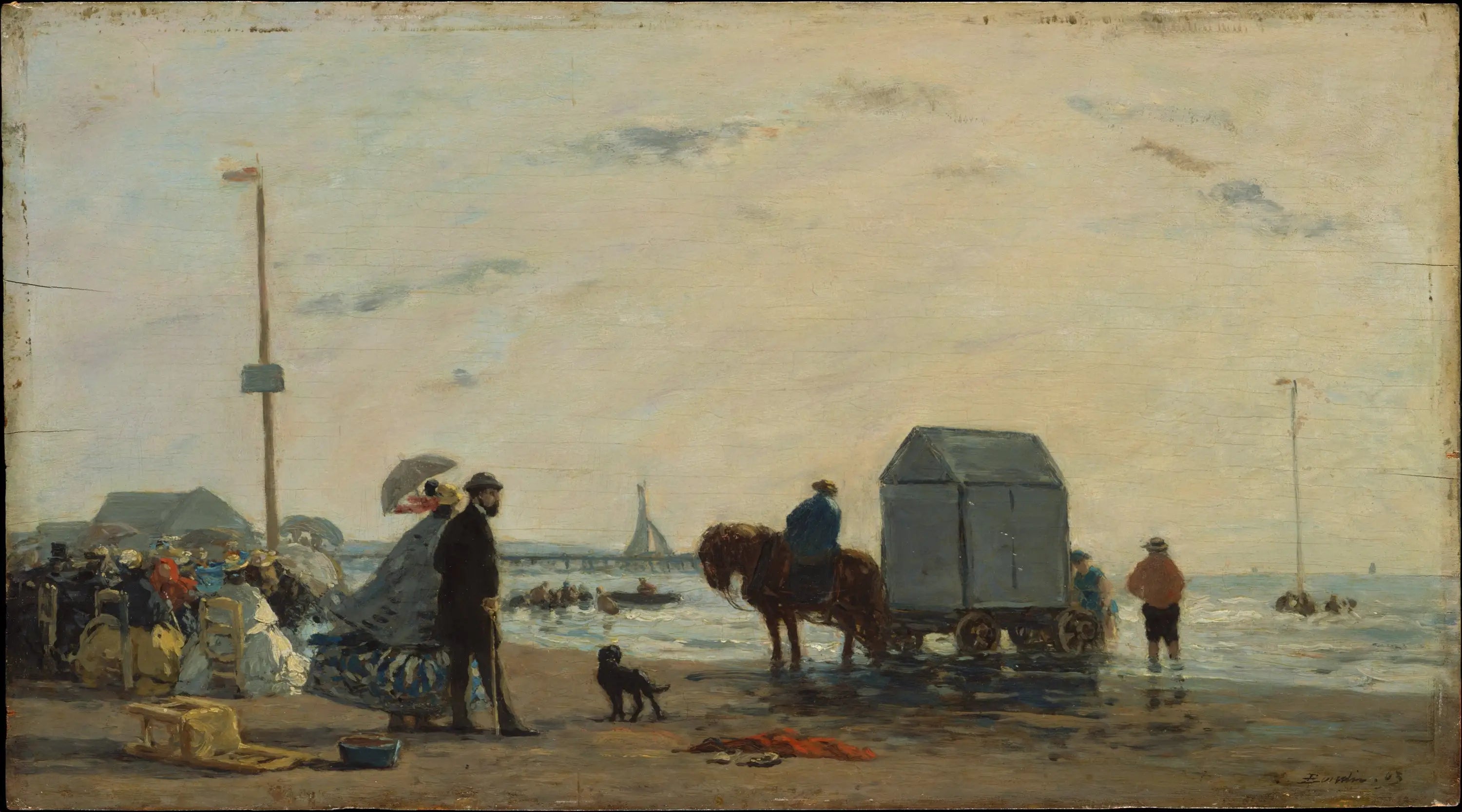 Reproduction du tableau « A la plage à Trouville - Eugène Boudin » par Alpha Reproduction en peinture à l’huile