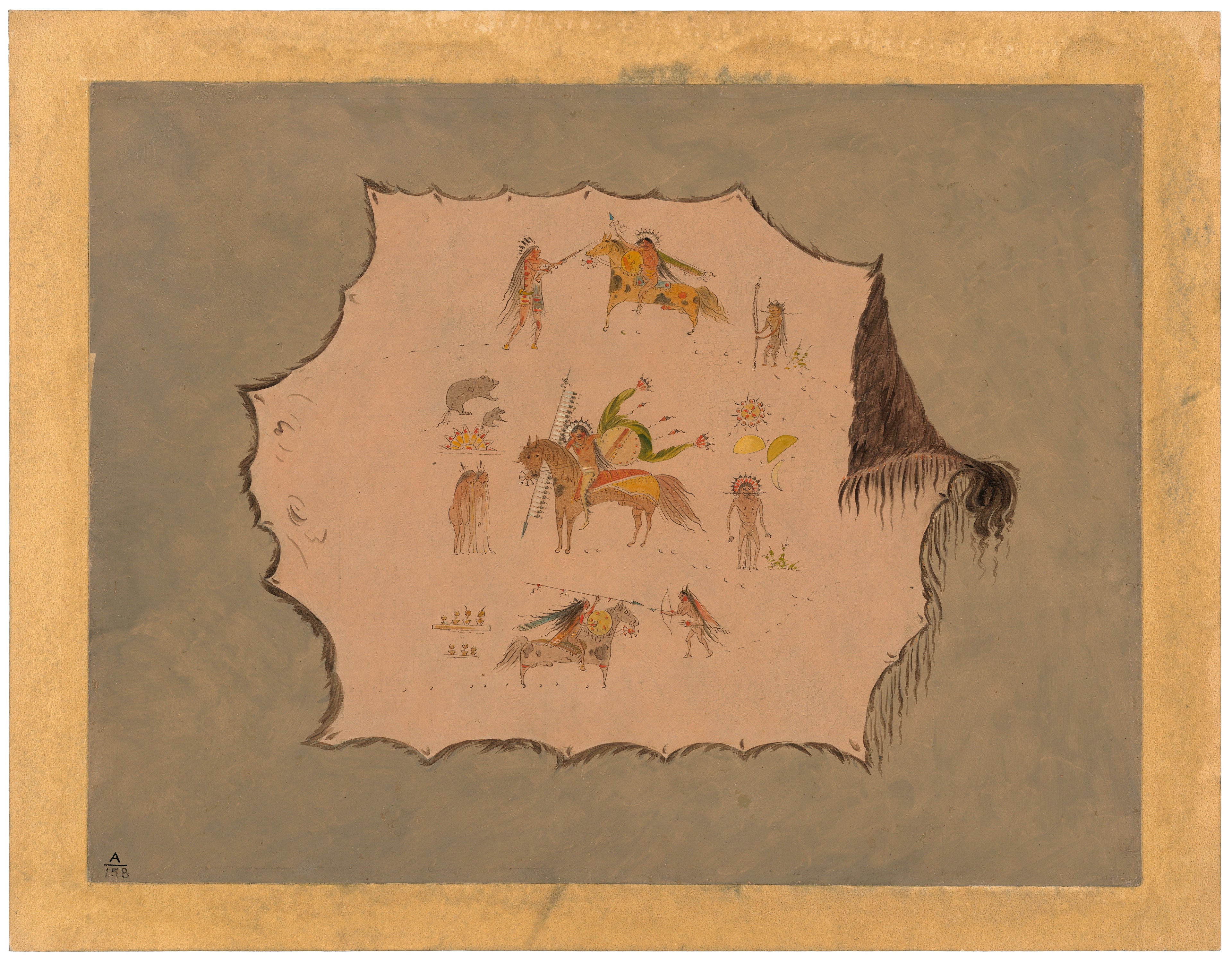 Fac-similé d'une robe de médecin Pawnee avec des motifs professionnels fantastiques - George Catlin