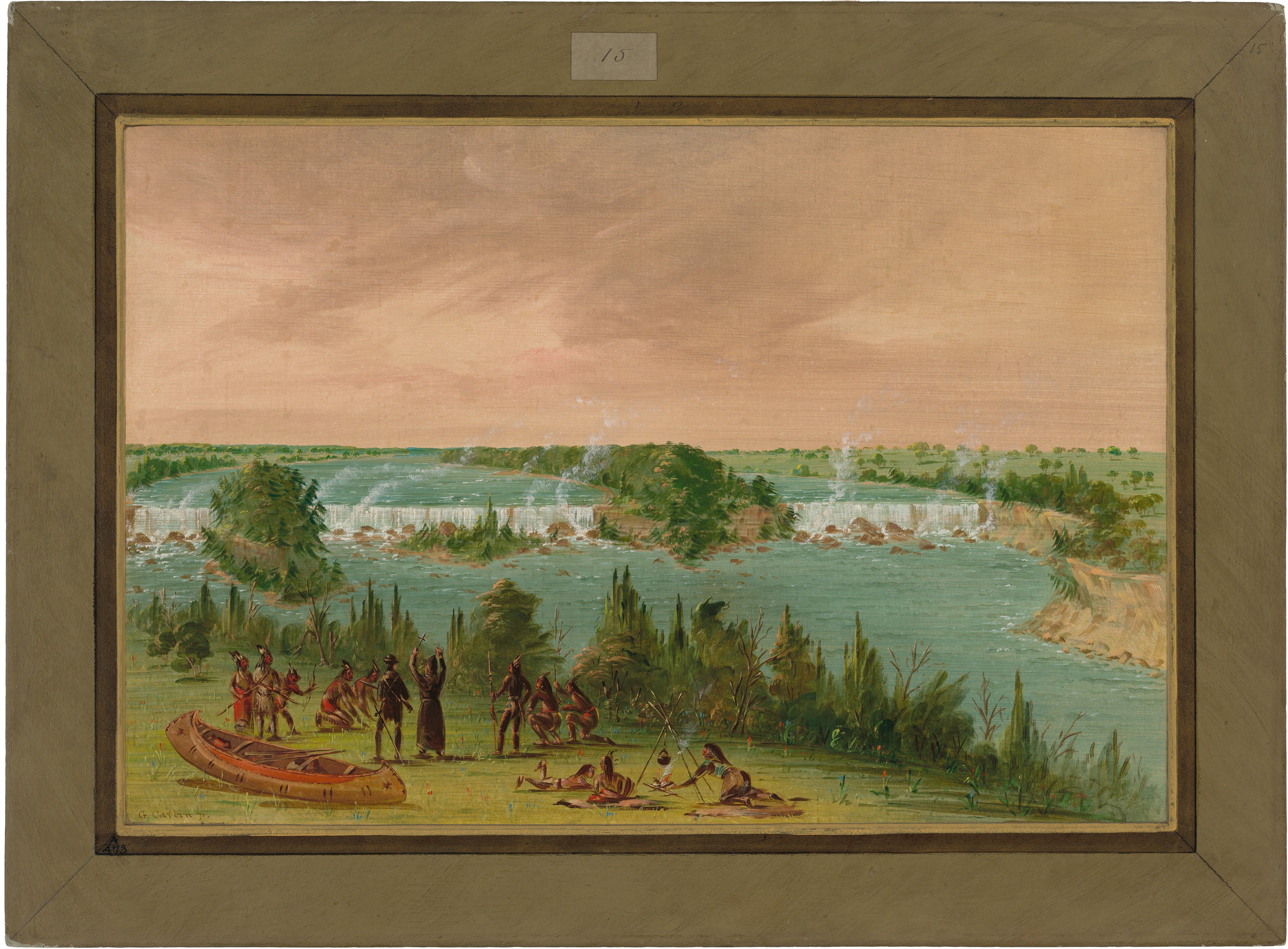 Le père Hennepin et ses compagnons aux chutes Saint-Antoine. 1er mai 1680 - George Catlin
