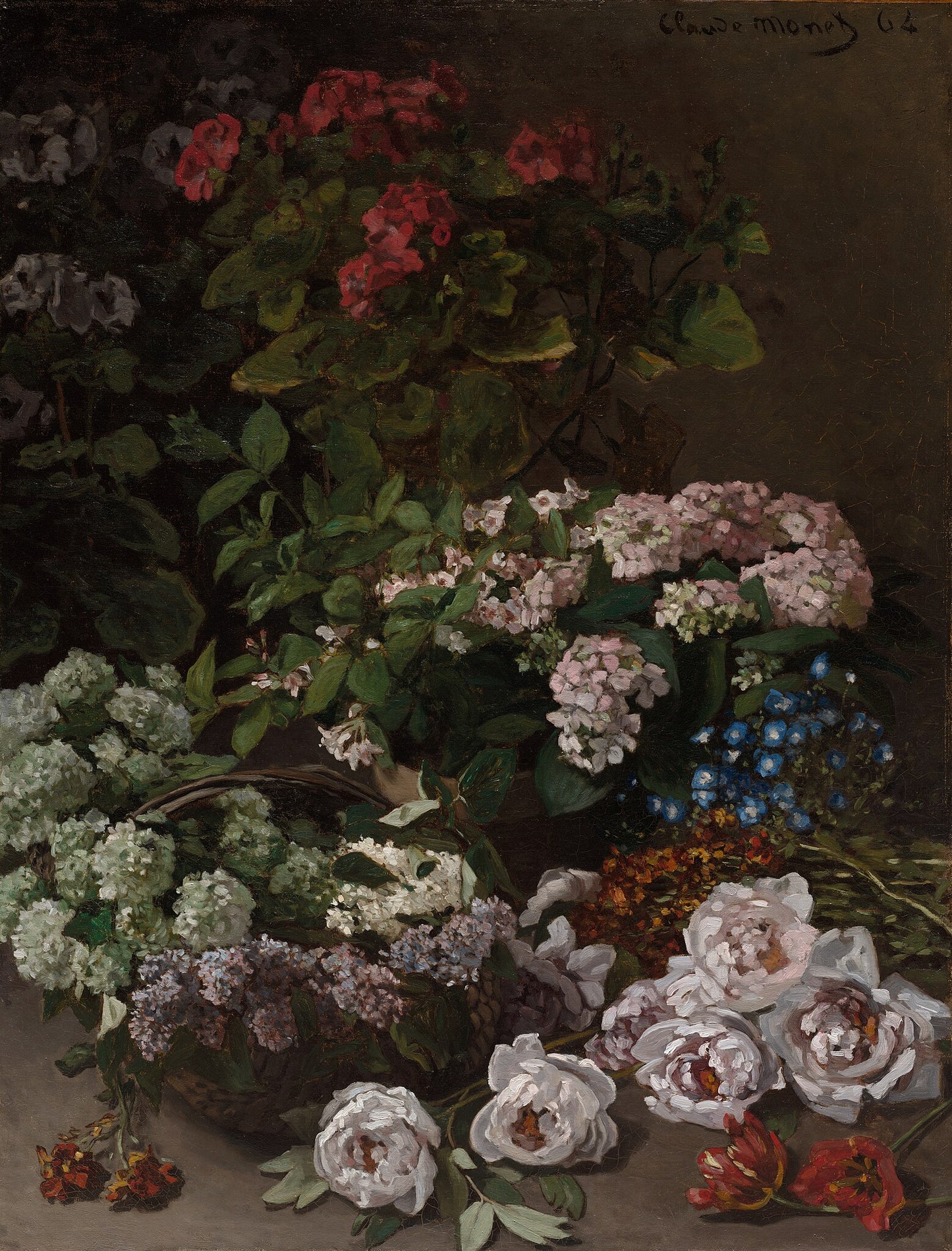 ดอกไม้ฤดูใบไม้ผลิของ Claude Monet (1864)